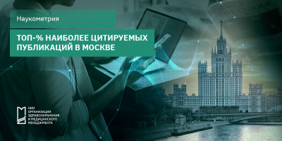 Количественное и долевое распределение публикаций по медицине в ТОП-% наиболее цитируемых для Москвы