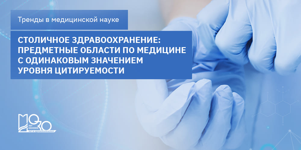 Перечень предметных областей по медицине с равными значениями уровня цитируемости