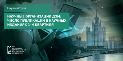 Количественное распределение публикаций в журналах 1–4 квартиля для научных организаций ДЗМ